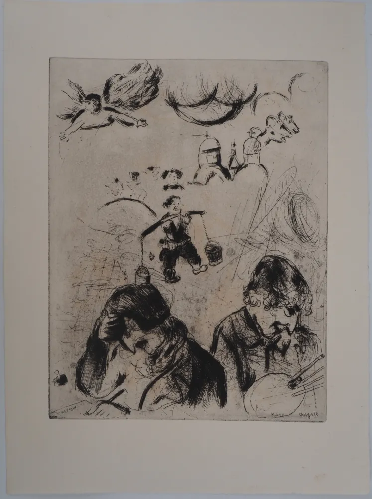 Etching Chagall - Gogol et Chagall