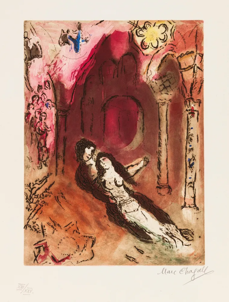 Etching And Aquatint Chagall - Granada