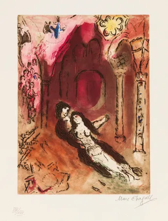 Etching And Aquatint Chagall - Granada