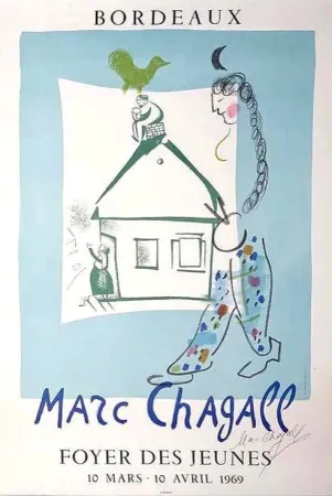 Lithograph Chagall - Hand-Signed - La Maison de mon Village