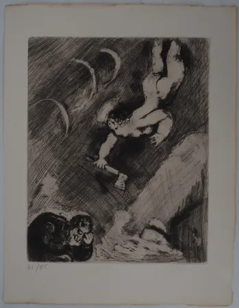 Etching Chagall - Hermès à la hache (Le bûcheron et Mercure)