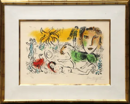 Lithograph Chagall - Homecoming (The Green Horse)
