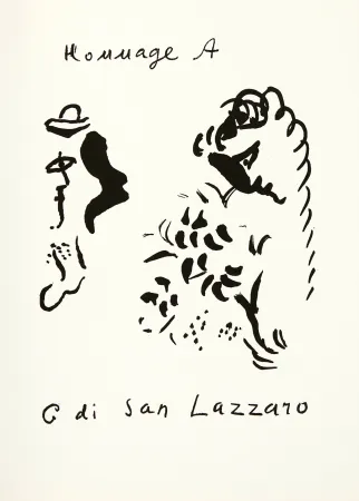 Lithograph Chagall - Hommage à San Lazzaro