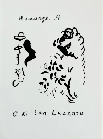 Lithograph Chagall - Hommage à San Lazzaro
