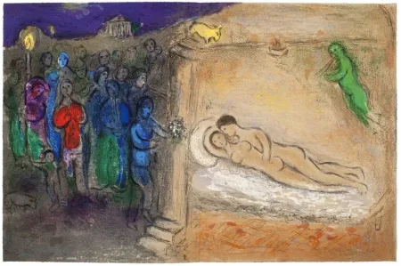 Lithograph Chagall - HYMÉNÉE (de la suite Daphnis et Chloé - 1961)