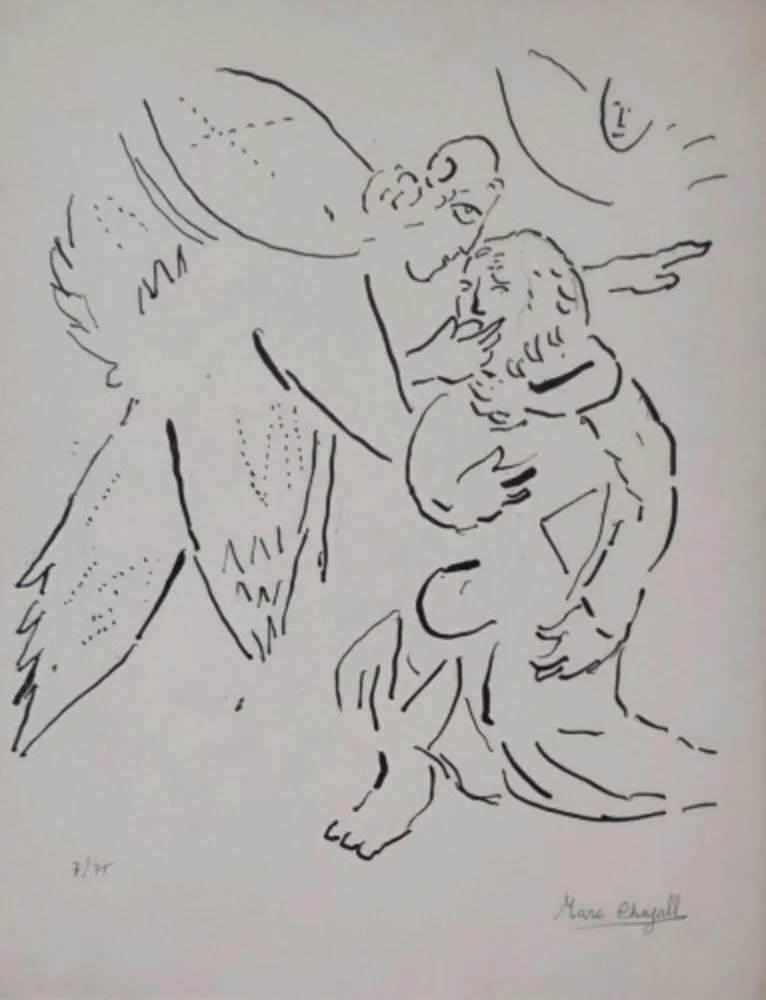 Lithograph Chagall - Isaiah Divinely Inspired