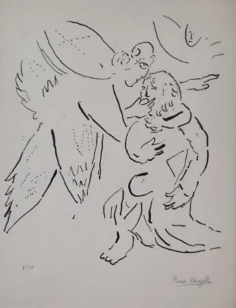 Lithograph Chagall - Isaiah Divinely Inspired