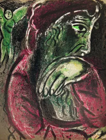 Lithograph Chagall - Job in Despair