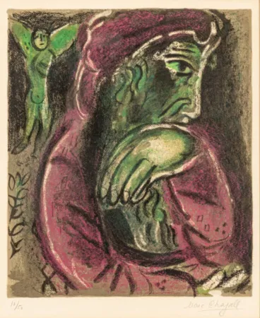 Lithograph Chagall - Job in Despair