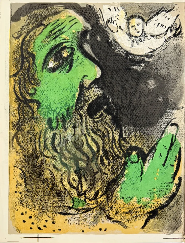 Lithograph Chagall - Job Praying & Job in Despair