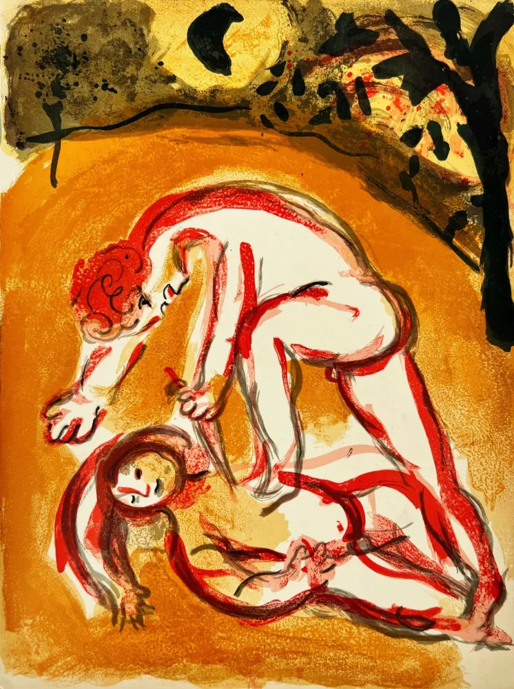 Lithograph Chagall - Kain and Abel