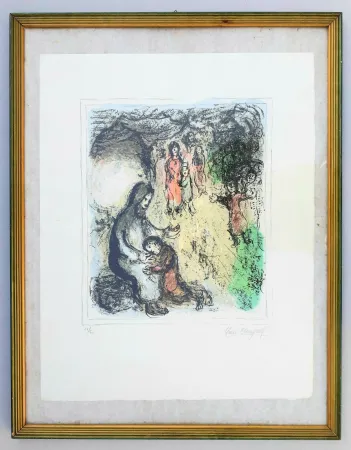 Lithograph Chagall - La benediction de Jacob (Jacob's benediction)