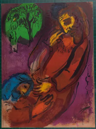 Lithograph Chagall - La Bible : David et Absalom, 1956