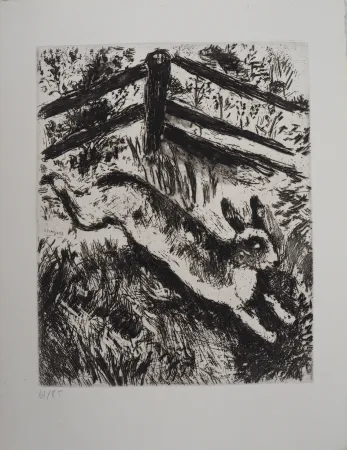 Etching Chagall - La course du lièvre (Le lièvre et les grenouilles)