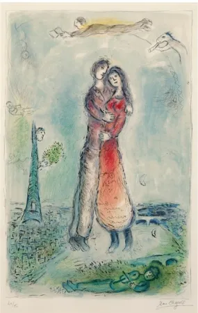 Lithograph Chagall - La Joie