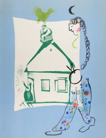 Lithograph Chagall - La Maison de mon Village