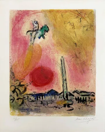 Lithograph Chagall - La place de la Concorde