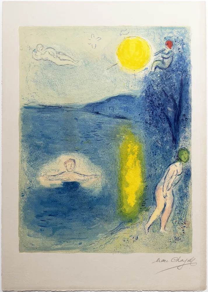 Lithograph Chagall - LA SAISON D'ÉTÉ (de la Suite Daphnis & Chloé - 1961)