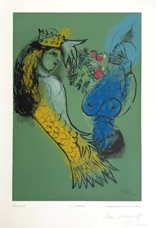 Woodcut Chagall - La Sirene