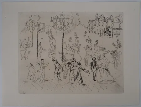 Etching Chagall - La soirée chez le gouverneur