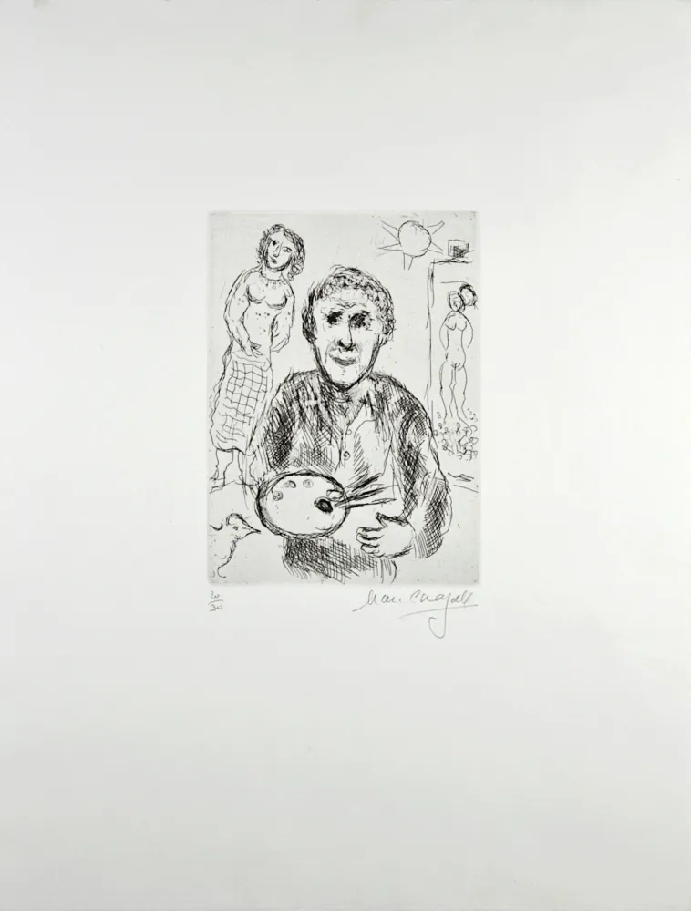 Etching Chagall - L’Artiste et son modèle