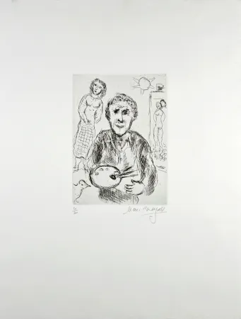 Etching Chagall - L’Artiste et son modèle