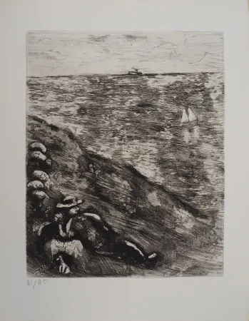 Etching Chagall - Le berger et la mer