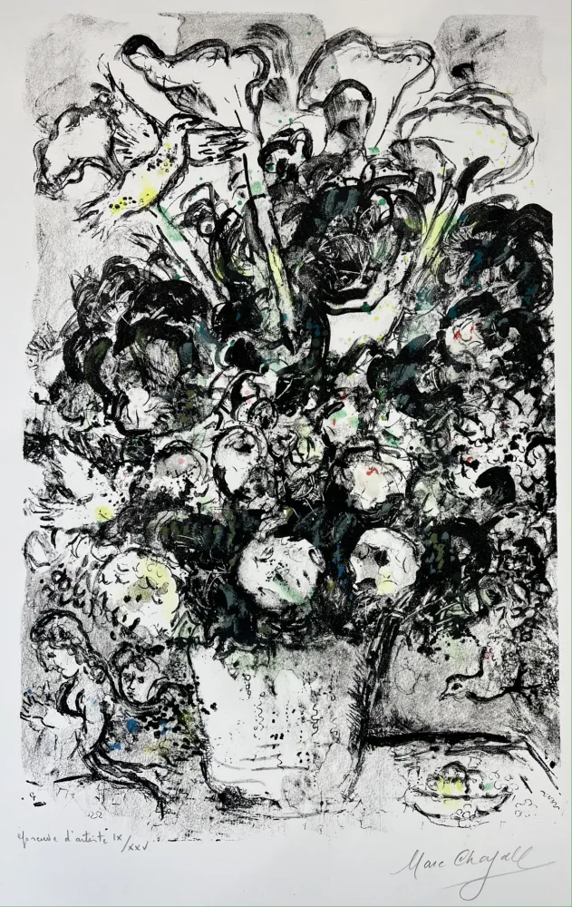 Lithograph Chagall - LE BOUQUET BLANC