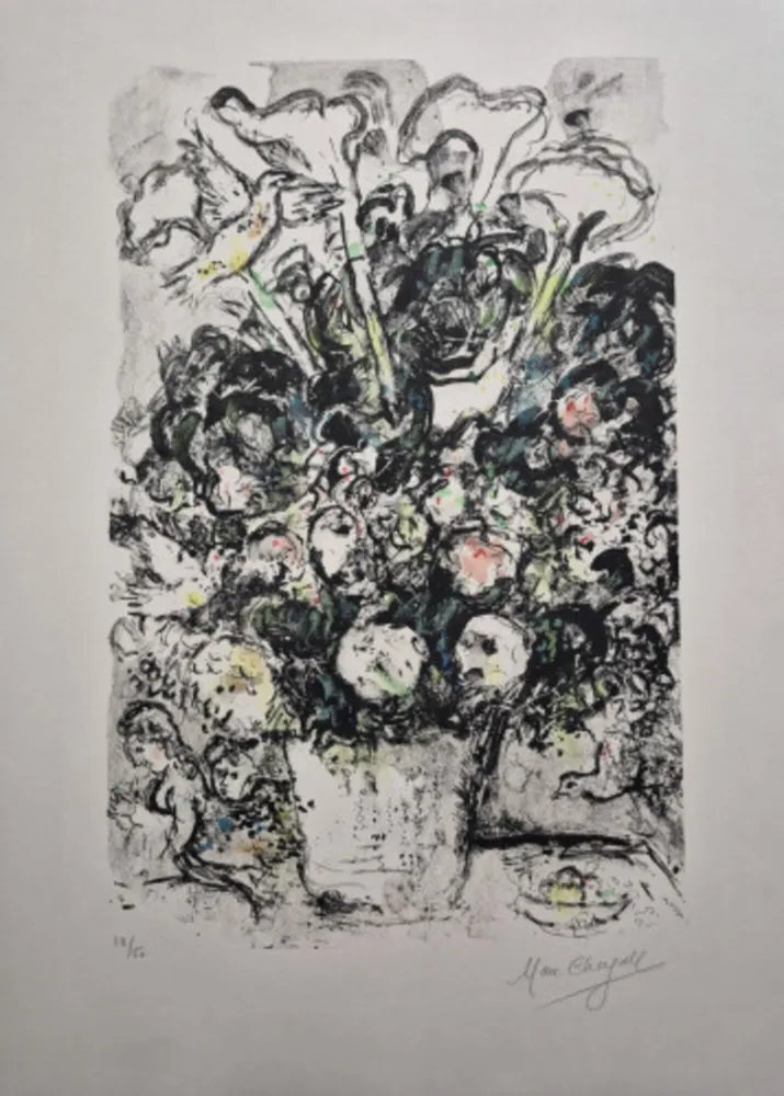 Lithograph Chagall - Le Bouquet Blanc