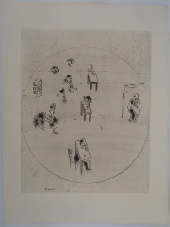 Etching Chagall - Le bureau des contrats