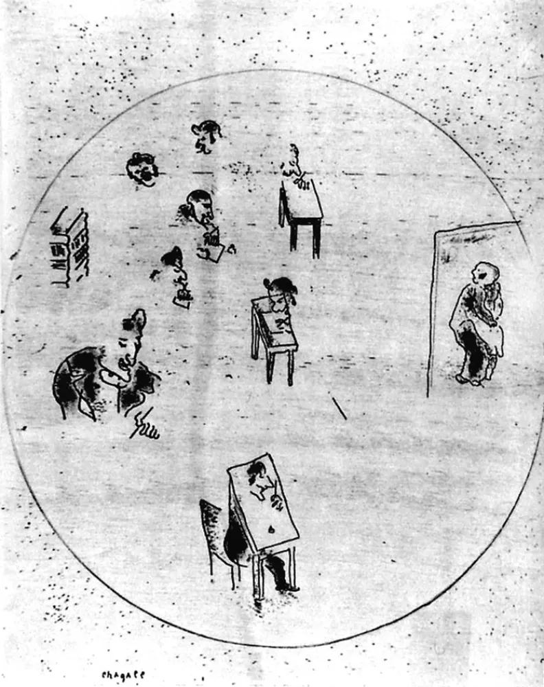 Engraving Chagall - Le bureau des contrats