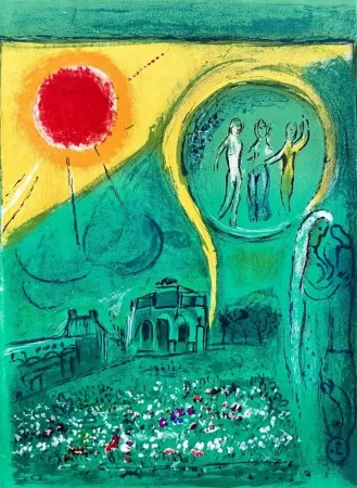 Lithograph Chagall - Le Carrousel du Louvre