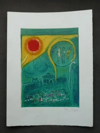Lithograph Chagall - Le Carrousel du Louvre , 1954