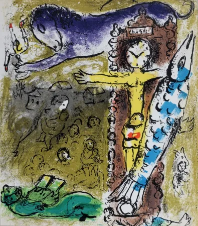 Lithograph Chagall - Le Christ à l'horloge