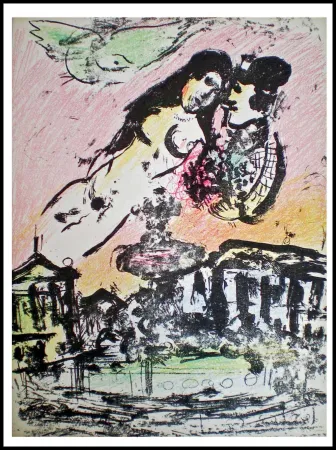 Lithograph Chagall - LE CIEL DES AMANTS