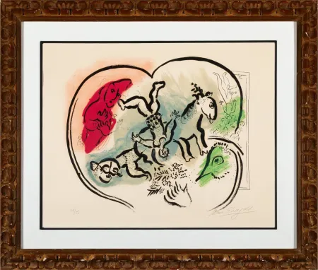 Lithograph Chagall - Le coeur de cirque (The Heart of the Circus)
