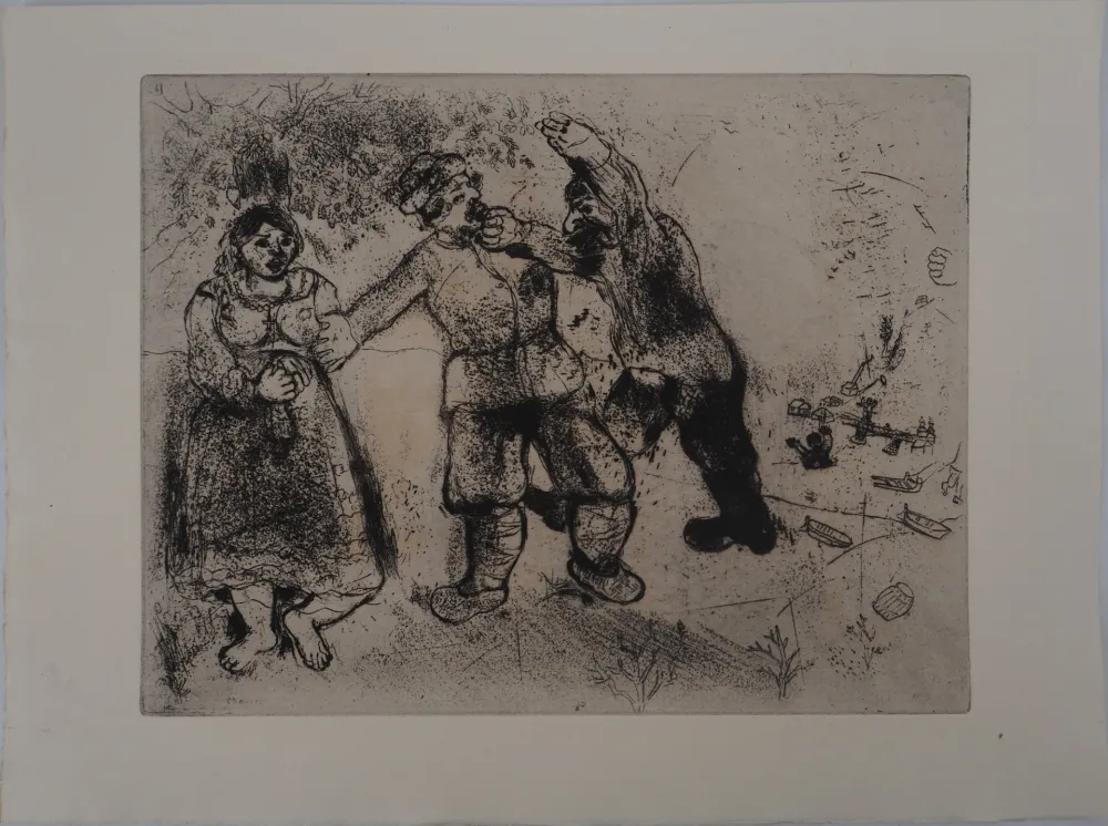 Etching Chagall - Le conflit (Grigori va-toujours-et-tu-n'arriveras-pas)