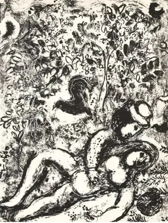 Lithograph Chagall - Le couple à l'arbre