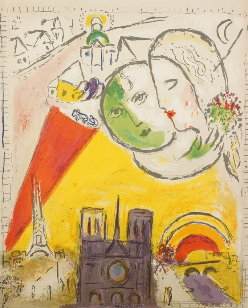 Lithograph Chagall - Le Dimanche
