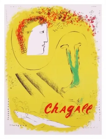 Lithograph Chagall - Le fond jaune