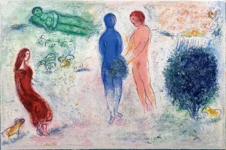 Lithograph Chagall - Le jugement de Chloé