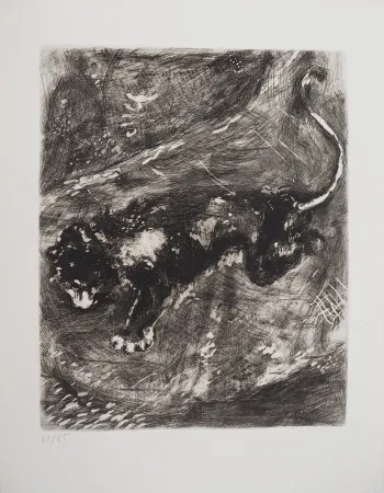 Etching Chagall - Le lion et le rat