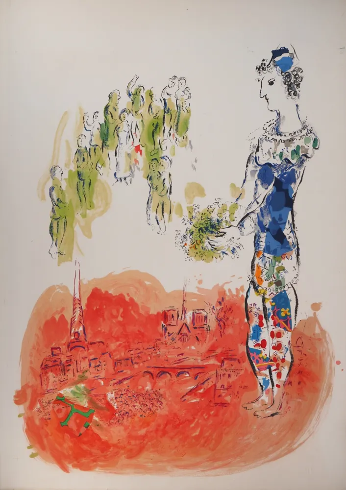 Lithograph Chagall - Le magicien de Paris