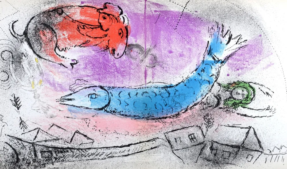 Lithograph Chagall - Le Poisson Bleu