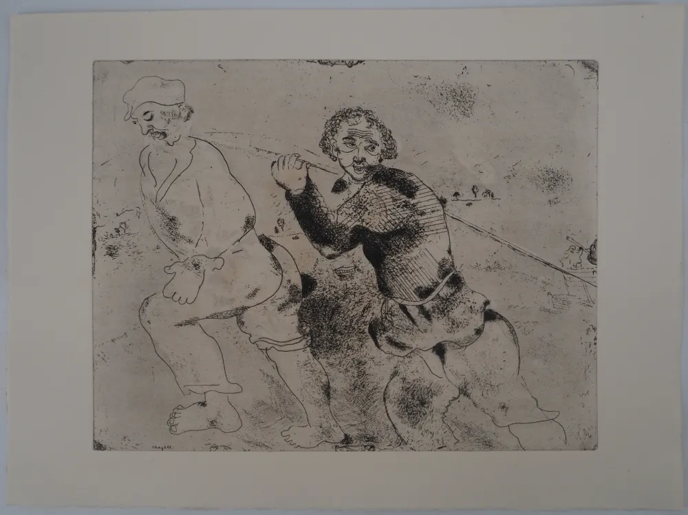 Etching Chagall - Le retour de pêche (Les haleurs)