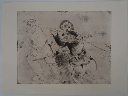 Etching Chagall - Le retour de pêche (Les haleurs)