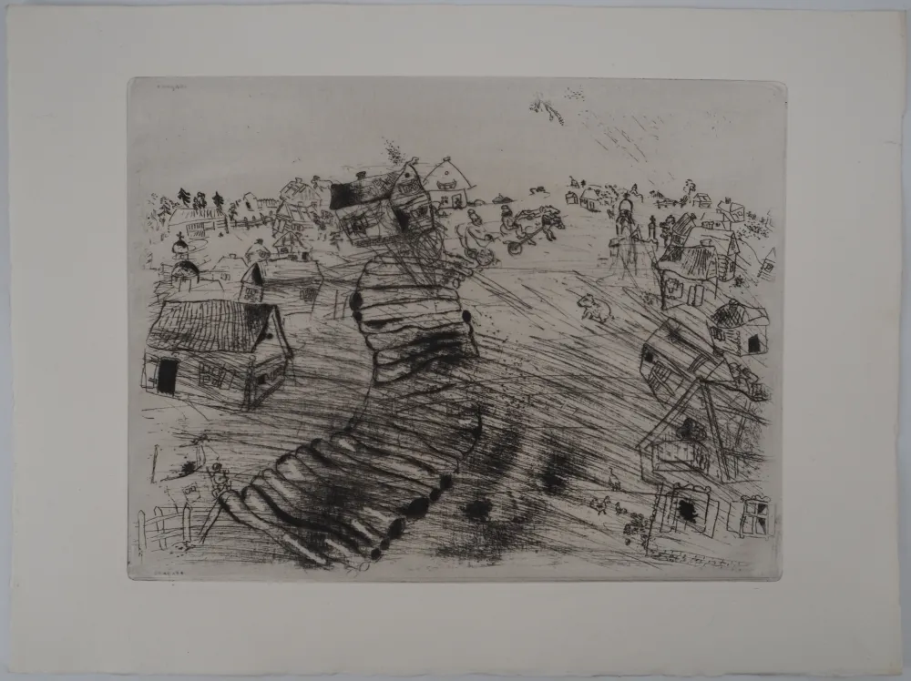 Etching Chagall - Le village de Pliouchkine