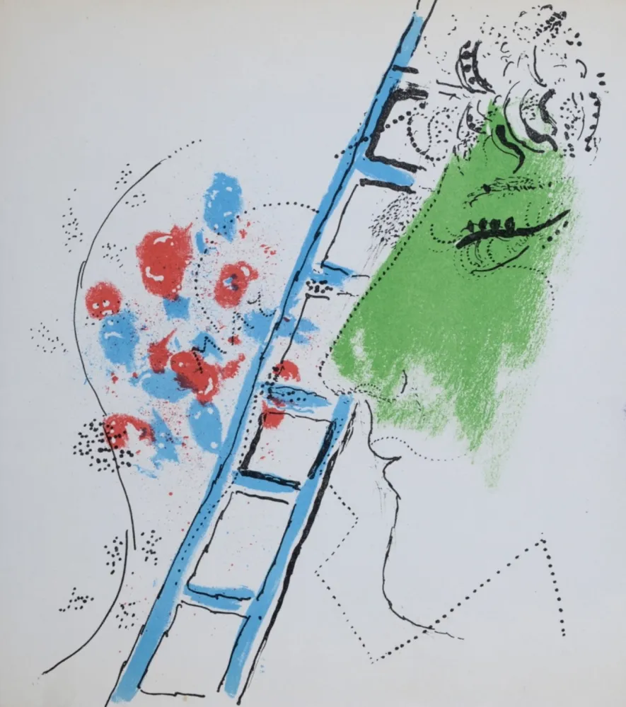 Lithograph Chagall - L'échelle
