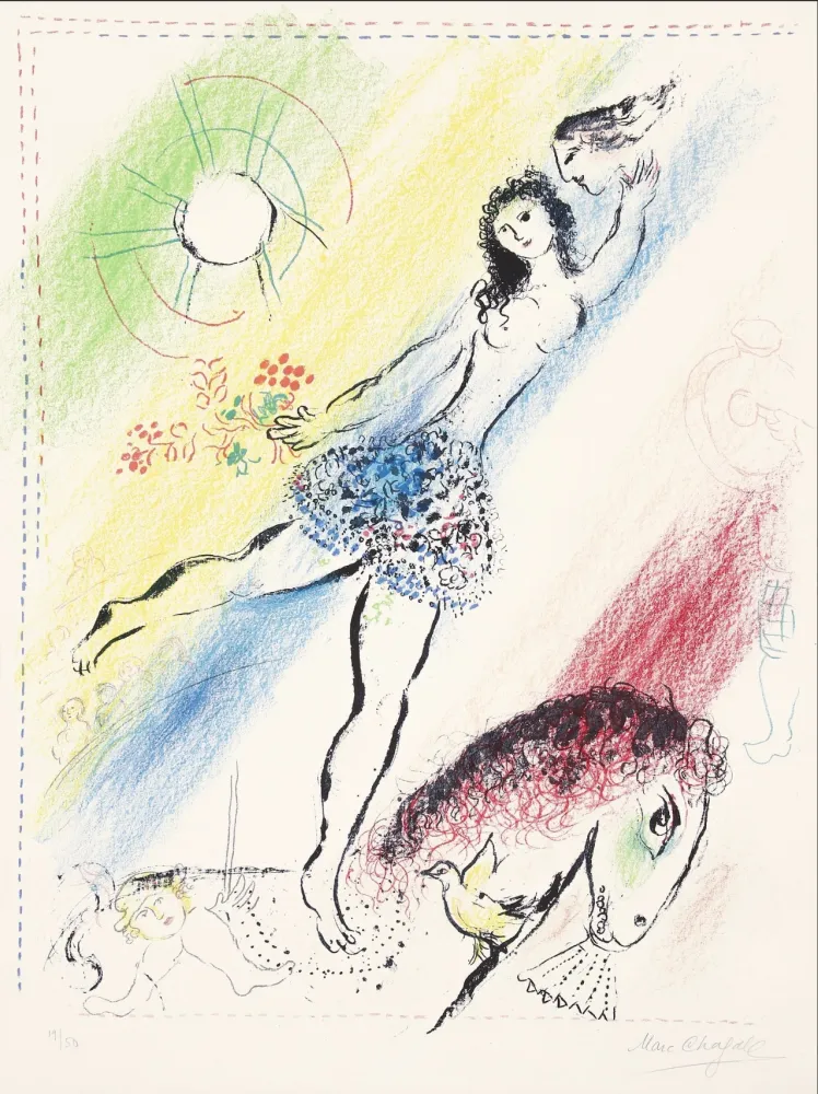 Lithograph Chagall -  L’Écuyère