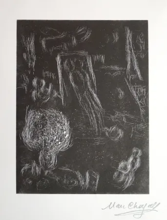 Linocut Chagall - L'envol